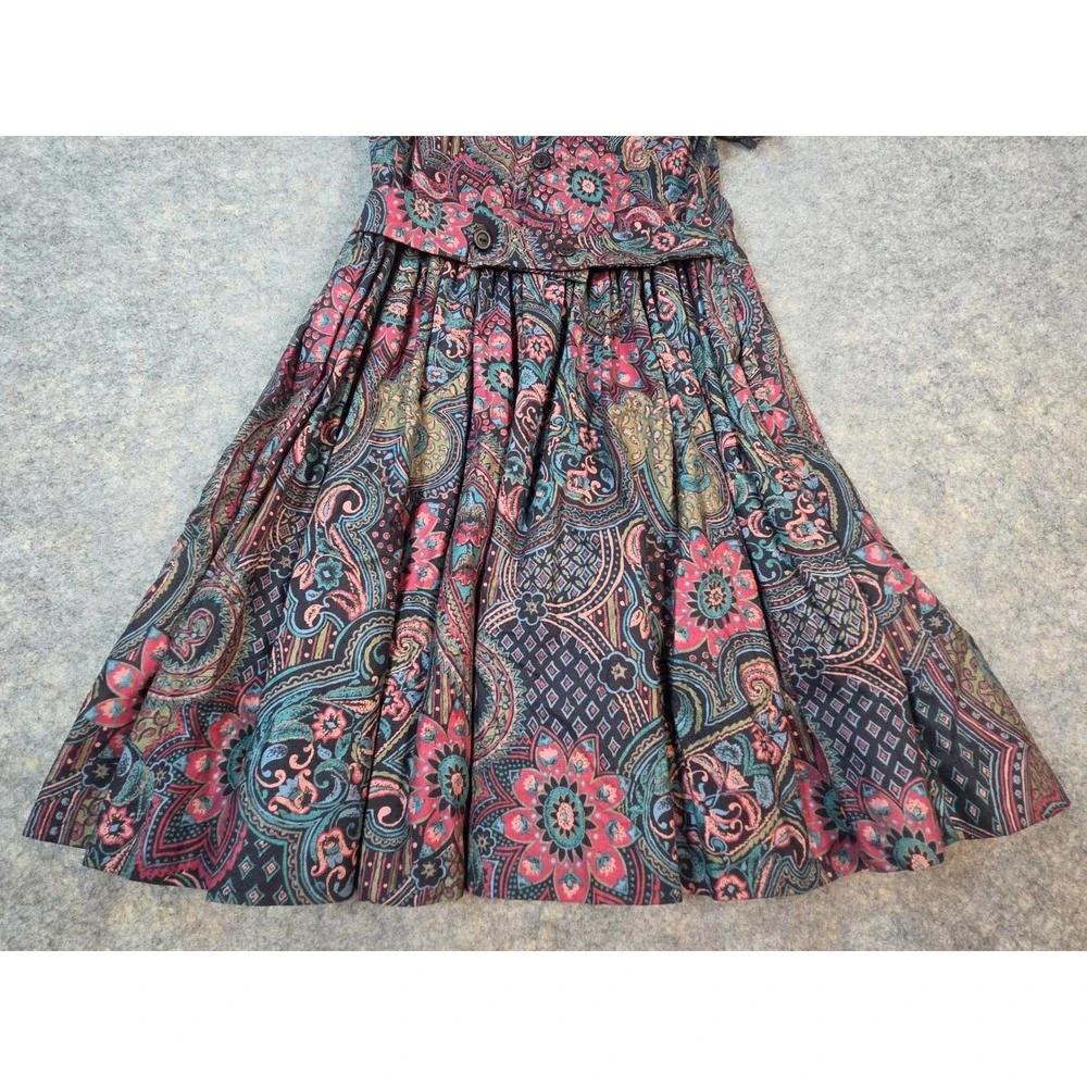 Jayne Copeland True Vintage Girls Floral Lace Collar Dress Sz 6X USA Cottagecore